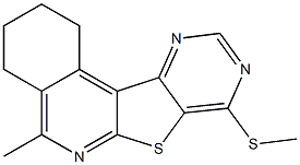 methyl 5-methyl-1,2,3,4-tetrahydropyrimido[4',5':4,5]thieno[2,3-c]isoquinolin-8-yl sulfide 结构式