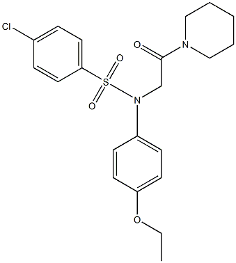 4-chloro-N-(4-ethoxyphenyl)-N-[2-oxo-2-(1-piperidinyl)ethyl]benzenesulfonamide 结构式