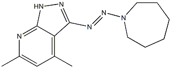 3-(1-azepanyldiazenyl)-4,6-dimethyl-1H-pyrazolo[3,4-b]pyridine 结构式