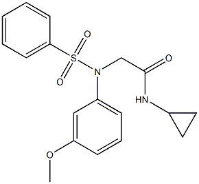 N-cyclopropyl-2-[3-methoxy(phenylsulfonyl)anilino]acetamide 结构式