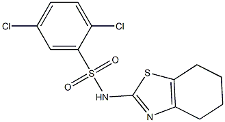 2,5-dichloro-N-(4,5,6,7-tetrahydro-1,3-benzothiazol-2-yl)benzenesulfonamide 结构式