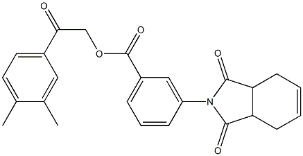 2-(3,4-dimethylphenyl)-2-oxoethyl 3-(1,3-dioxo-1,3,3a,4,7,7a-hexahydro-2H-isoindol-2-yl)benzoate 结构式