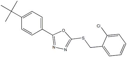 5-(4-tert-butylphenyl)-1,3,4-oxadiazol-2-yl 2-chlorobenzyl sulfide 结构式