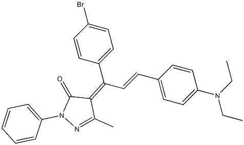 4-{1-(4-bromophenyl)-3-[4-(diethylamino)phenyl]-2-propenylidene}-5-methyl-2-phenyl-2,4-dihydro-3H-pyrazol-3-one 结构式