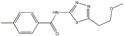 N-[5-(2-methoxyethyl)-1,3,4-thiadiazol-2-yl]-4-methylbenzamide 结构式