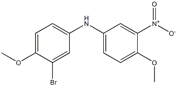 N-(3-bromo-4-methoxyphenyl)-4-methoxy-3-nitroaniline 结构式