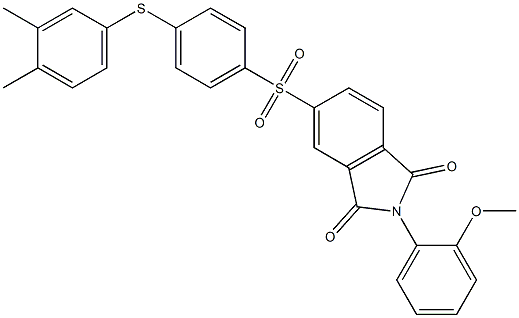 5-({4-[(3,4-dimethylphenyl)sulfanyl]phenyl}sulfonyl)-2-(2-methoxyphenyl)-1H-isoindole-1,3(2H)-dione 结构式