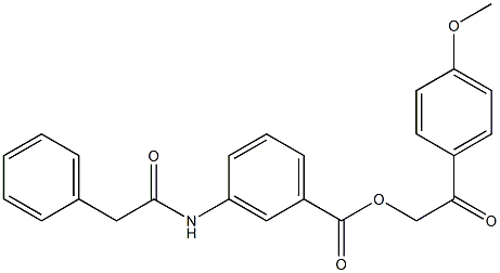 2-(4-methoxyphenyl)-2-oxoethyl 3-[(phenylacetyl)amino]benzoate 结构式