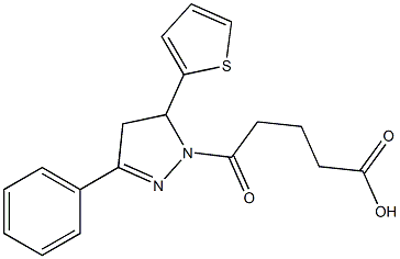 5-oxo-5-[3-phenyl-5-(2-thienyl)-4,5-dihydro-1H-pyrazol-1-yl]pentanoic acid 结构式