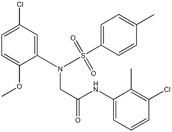 2-{5-chloro-2-methoxy[(4-methylphenyl)sulfonyl]anilino}-N-(3-chloro-2-methylphenyl)acetamide 结构式