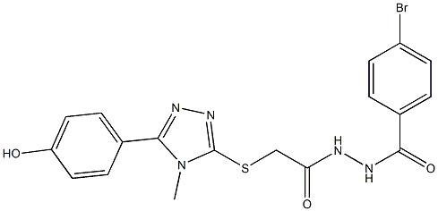 N'-(4-bromobenzoyl)-2-{[5-(4-hydroxyphenyl)-4-methyl-4H-1,2,4-triazol-3-yl]sulfanyl}acetohydrazide 结构式