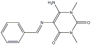 6-amino-5-(benzylideneamino)-1,3-dimethyl-2,4(1H,3H)-pyrimidinedione 结构式