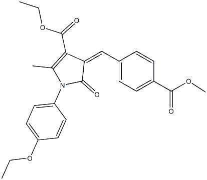 ethyl 1-(4-ethoxyphenyl)-4-[4-(methoxycarbonyl)benzylidene]-2-methyl-5-oxo-4,5-dihydro-1H-pyrrole-3-carboxylate 结构式