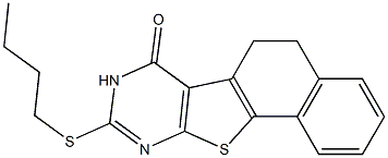 9-(butylsulfanyl)-5,8-dihydronaphtho[2',1':4,5]thieno[2,3-d]pyrimidin-7(6H)-one 结构式