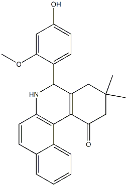 5-(4-hydroxy-2-methoxyphenyl)-3,3-dimethyl-3,4,5,6-tetrahydrobenzo[a]phenanthridin-1(2H)-one 结构式