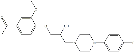1-(4-{3-[4-(4-fluorophenyl)-1-piperazinyl]-2-hydroxypropoxy}-3-methoxyphenyl)ethanone 结构式