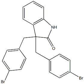 3,3-bis(4-bromobenzyl)-1,3-dihydro-2H-indol-2-one 结构式