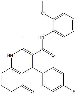 4-(4-fluorophenyl)-2-methyl-N-[2-(methyloxy)phenyl]-5-oxo-1,4,5,6,7,8-hexahydroquinoline-3-carboxamide 结构式