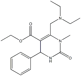 ethyl 6-[(diethylamino)methyl]-1-methyl-2-oxo-4-phenyl-1,2,3,4-tetrahydro-5-pyrimidinecarboxylate 结构式