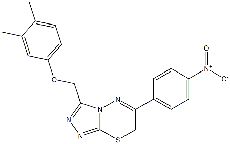 3-[(3,4-dimethylphenoxy)methyl]-6-{4-nitrophenyl}-7H-[1,2,4]triazolo[3,4-b][1,3,4]thiadiazine 结构式