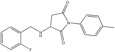 3-[(2-fluorobenzyl)amino]-1-(4-methylphenyl)-2,5-pyrrolidinedione 结构式