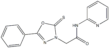 2-(5-phenyl-2-thioxo-1,3,4-oxadiazol-3(2H)-yl)-N-(2-pyridinyl)acetamide 结构式