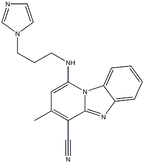 1-{[3-(1H-imidazol-1-yl)propyl]amino}-3-methylpyrido[1,2-a]benzimidazole-4-carbonitrile 结构式