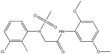 2-[3-chloro-2-methyl(methylsulfonyl)anilino]-N-(2,5-dimethoxyphenyl)acetamide 结构式