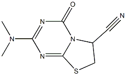 2-(dimethylamino)-4-oxo-6,7-dihydro-4H-[1,3]thiazolo[3,2-a][1,3,5]triazine-6-carbonitrile 结构式