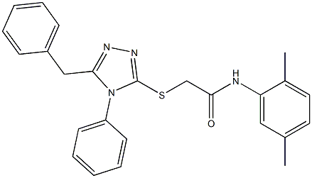 2-[(5-benzyl-4-phenyl-4H-1,2,4-triazol-3-yl)sulfanyl]-N-(2,5-dimethylphenyl)acetamide 结构式