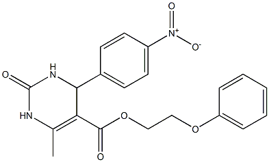 2-(phenyloxy)ethyl 4-{4-nitrophenyl}-6-methyl-2-oxo-1,2,3,4-tetrahydropyrimidine-5-carboxylate 结构式