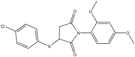 3-[(4-chlorophenyl)thio]-1-(2,4-dimethoxyphenyl)pyrrolidine-2,5-dione 结构式