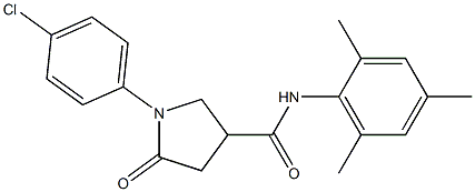 1-(4-chlorophenyl)-N-mesityl-5-oxo-3-pyrrolidinecarboxamide 结构式