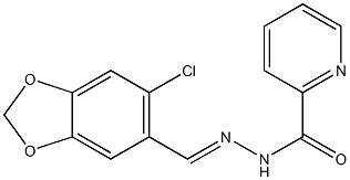 N'-[(6-chloro-1,3-benzodioxol-5-yl)methylene]-2-pyridinecarbohydrazide 结构式