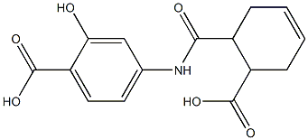 4-{[(6-carboxy-3-cyclohexen-1-yl)carbonyl]amino}-2-hydroxybenzoic acid 结构式