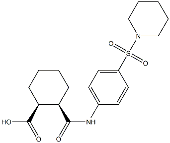 (1S,2R)-2-{[4-(1-piperidinylsulfonyl)anilino]carbonyl}cyclohexanecarboxylic acid 结构式