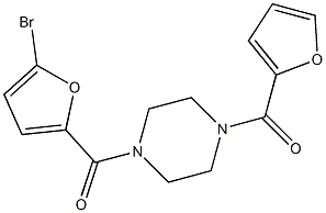 (5-bromo-2-furyl)[4-(2-furoyl)-1-piperazinyl]methanone 结构式