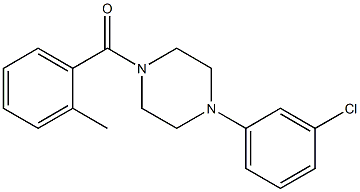 [4-(3-chlorophenyl)-1-piperazinyl](2-methylphenyl)methanone 结构式