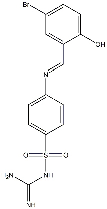 {[amino(imino)methyl]amino}(4-{[(E)-(5-bromo-2-hydroxyphenyl)methylidene]amino}phenyl)dioxo-lambda~6~-sulfane 结构式