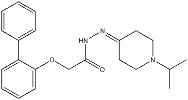 2-([1,1'-biphenyl]-2-yloxy)-N'-(1-isopropyl-4-piperidinylidene)acetohydrazide 结构式