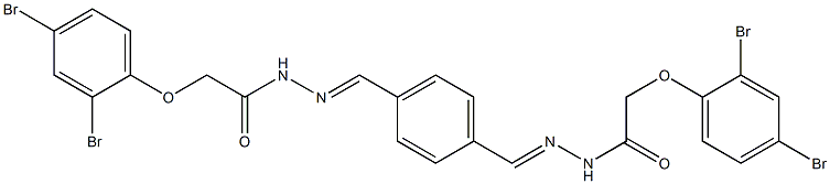 2-(2,4-dibromophenoxy)-N'-{(E)-[4-({(E)-2-[2-(2,4-dibromophenoxy)acetyl]hydrazono}methyl)phenyl]methylidene}acetohydrazide 结构式