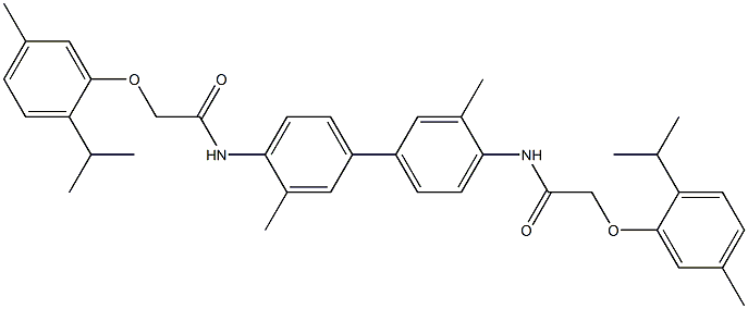 2-(2-isopropyl-5-methylphenoxy)-N-(4'-{[2-(2-isopropyl-5-methylphenoxy)acetyl]amino}-3,3'-dimethyl[1,1'-biphenyl]-4-yl)acetamide 结构式