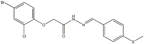 2-(4-bromo-2-chlorophenoxy)-N'-{(E)-[4-(methylsulfanyl)phenyl]methylidene}acetohydrazide 结构式