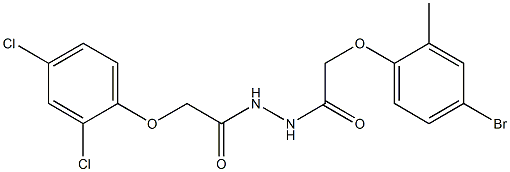 2-(4-bromo-2-methylphenoxy)-N'-[2-(2,4-dichlorophenoxy)acetyl]acetohydrazide 结构式