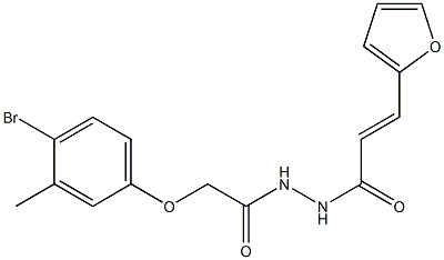 2-(4-bromo-3-methylphenoxy)-N'-[(E)-3-(2-furyl)-2-propenoyl]acetohydrazide 结构式