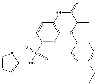 2-(4-isopropylphenoxy)-N-{4-[(1,3-thiazol-2-ylamino)sulfonyl]phenyl}propanamide 结构式