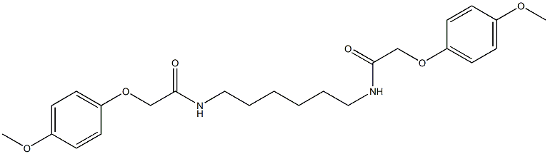 2-(4-methoxyphenoxy)-N-(6-{[2-(4-methoxyphenoxy)acetyl]amino}hexyl)acetamide 结构式