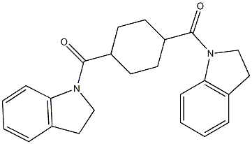 2,3-dihydro-1H-indol-1-yl[4-(2,3-dihydro-1H-indol-1-ylcarbonyl)cyclohexyl]methanone 结构式