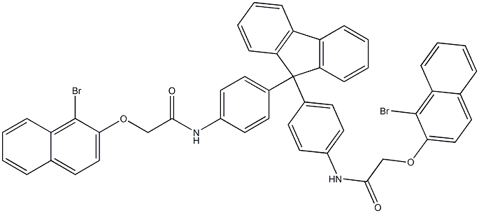 2-[(1-bromo-2-naphthyl)oxy]-N-(4-{9-[4-({2-[(1-bromo-2-naphthyl)oxy]acetyl}amino)phenyl]-9H-fluoren-9-yl}phenyl)acetamide 结构式