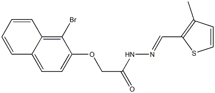 2-[(1-bromo-2-naphthyl)oxy]-N'-[(E)-(3-methyl-2-thienyl)methylidene]acetohydrazide 结构式